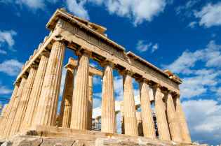 low angle photograph of the parthenon during daytime